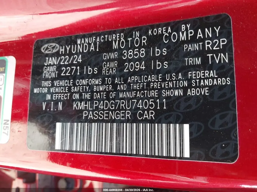 2024 HYUNDAI ELANTRA LIMITED