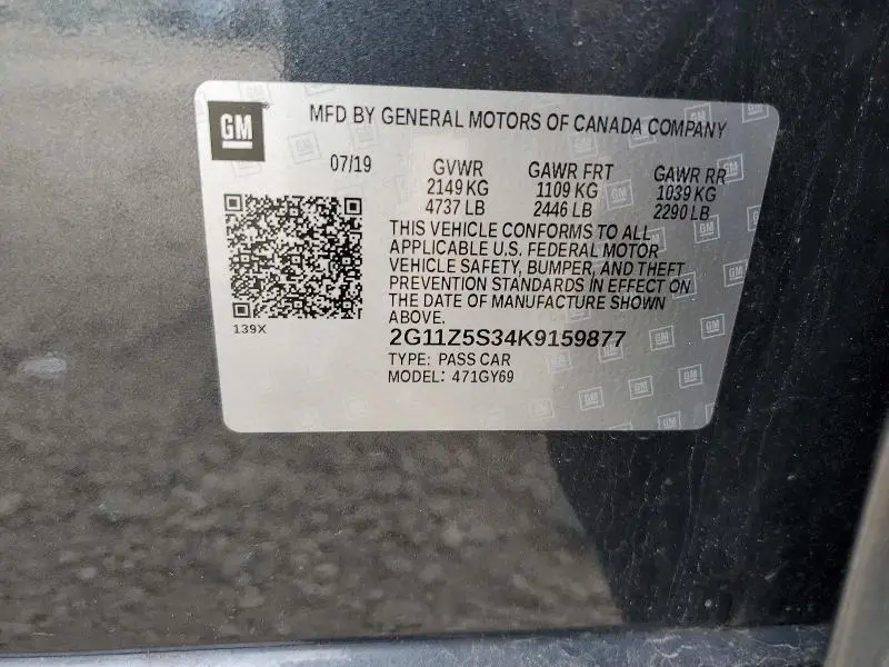 2019 CHEVROLET IMPALA LT  