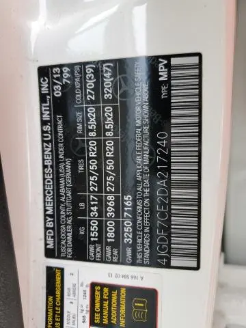 2013 MERCEDES-BENZ GL 450 4MATIC  