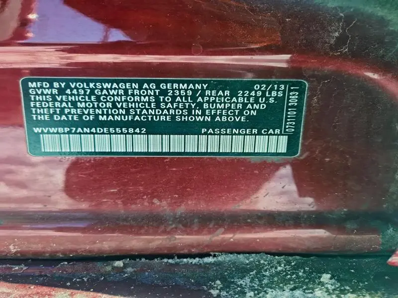 2013 VOLKSWAGEN CC SPORT  