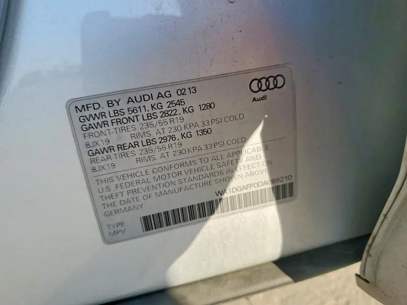 2013 AUDI Q5 PREMIUM PLUS  