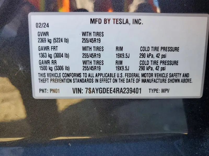 2024 TESLA MODEL Y   