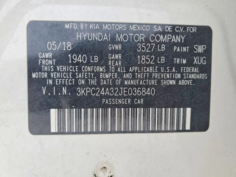 2018 HYUNDAI ACCENT SEL  