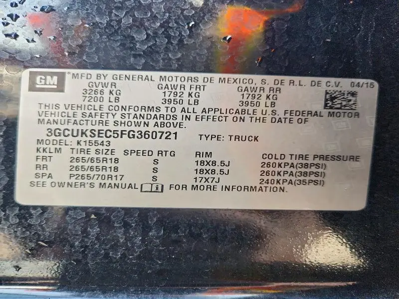 2015 CHEVROLET SILVERADO K1500 LTZ  