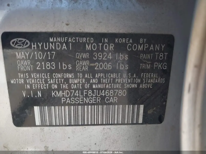 2018 HYUNDAI ELANTRA SE