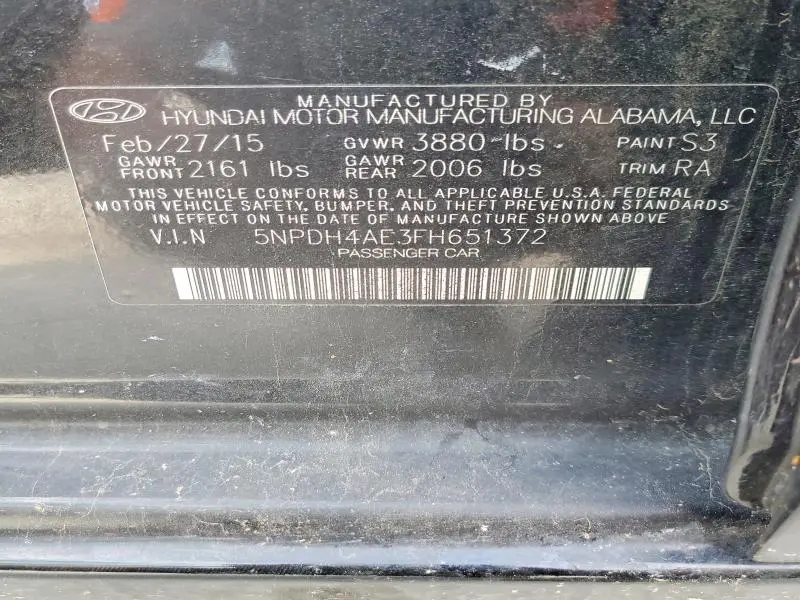 2015 HYUNDAI ELANTRA SE  