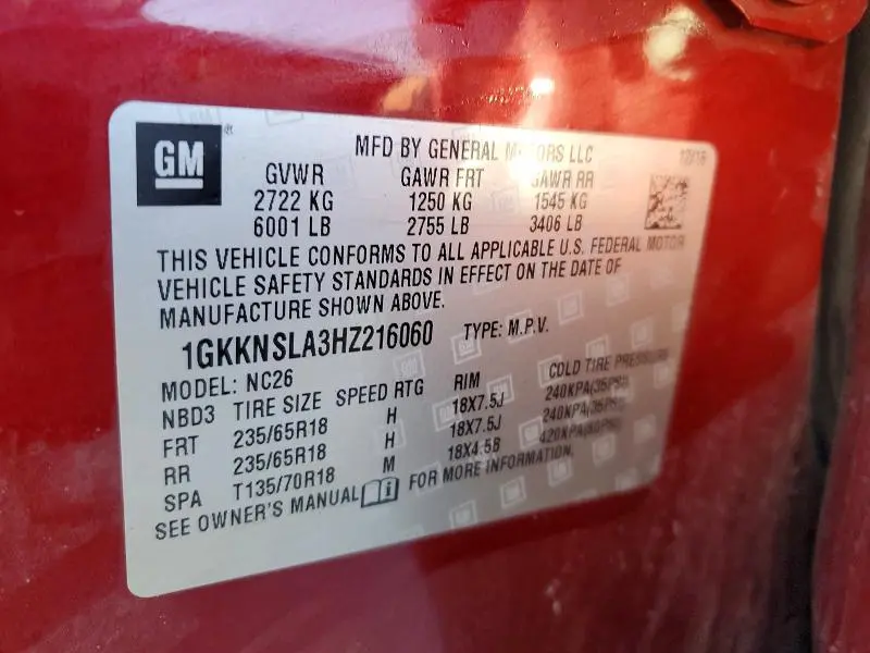 2017 GMC ACADIA SLE  