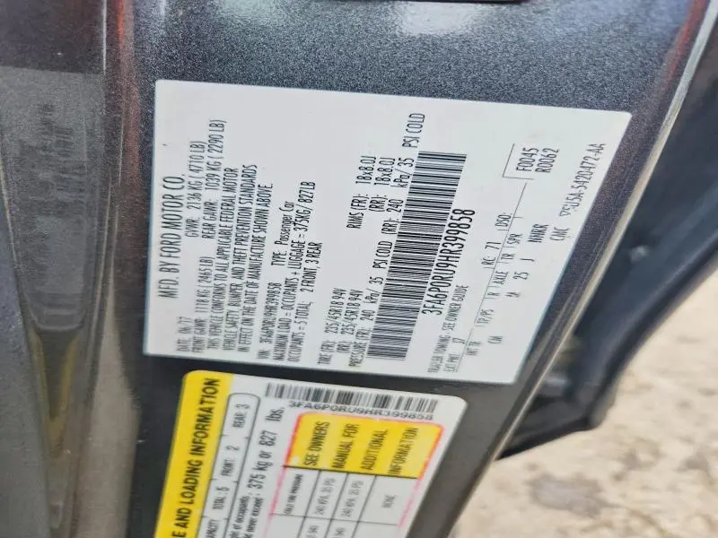 2017 FORD FUSION HYBRID TITAN