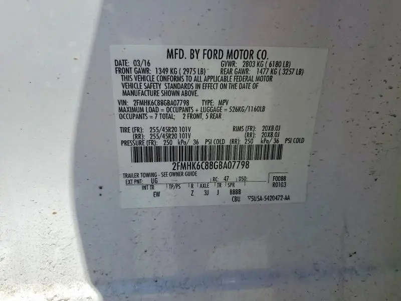 2016 FORD FLEX SEL  