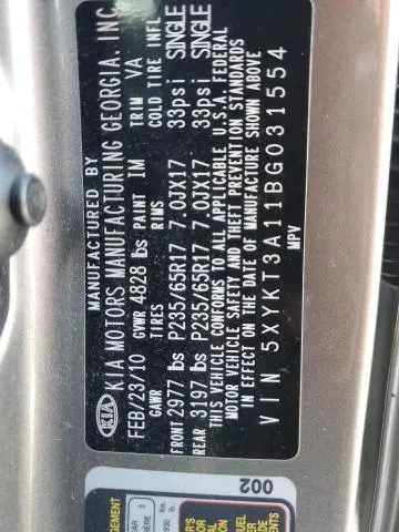 2011 KIA SORENTO BASE  