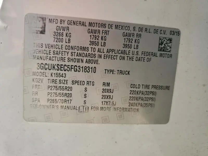 2015 CHEVROLET SILVERADO K1500 LTZ  