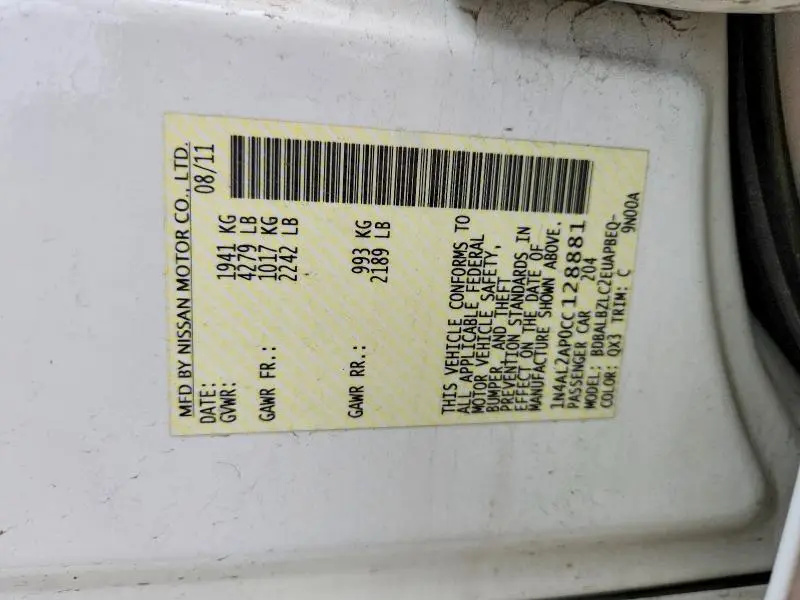 2012 NISSAN ALTIMA 2.5  