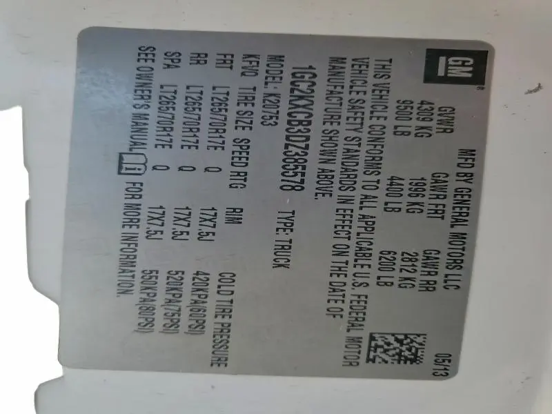 2013 CHEVROLET SILVERADO K2500 HEAVY DUTY LT  