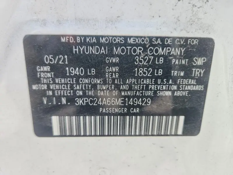 2021 HYUNDAI ACCENT SE  