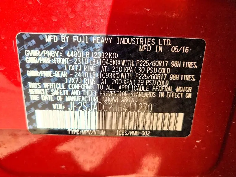 2017 SUBARU FORESTER 2.5I PREMIUM  