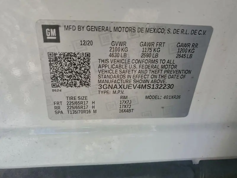 2021 CHEVROLET EQUINOX LT  