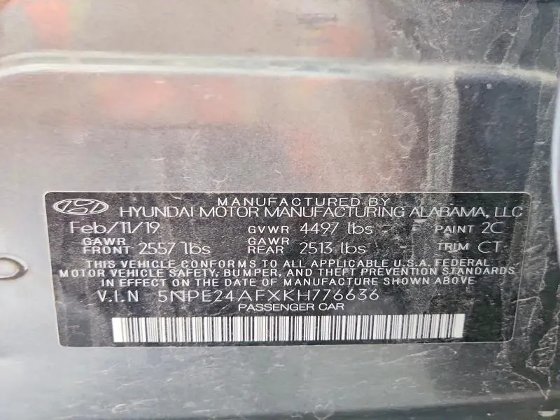 2019 HYUNDAI SONATA SE  