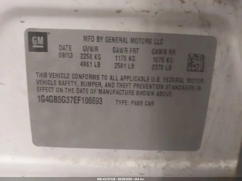 2014 BUICK LACROSSE LEATHER GROUP