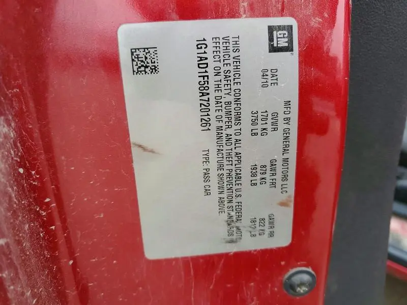 2010 CHEVROLET COBALT 1LT  
