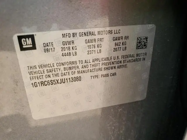 2018 CHEVROLET VOLT LT  