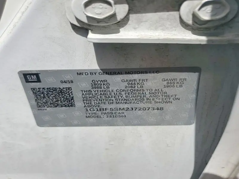 2018 CHEVROLET CRUZE PREMIER  