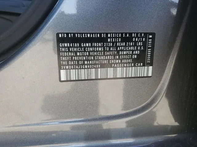 2016 VOLKSWAGEN JETTA SE  