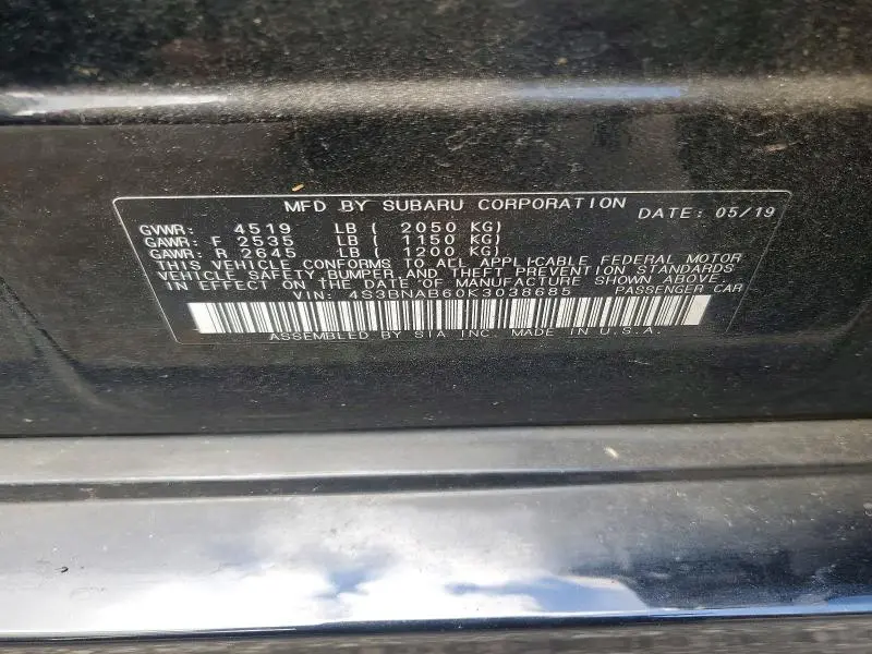2019 SUBARU LEGACY 2.5I  