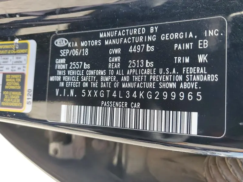 2019 KIA OPTIMA LX  