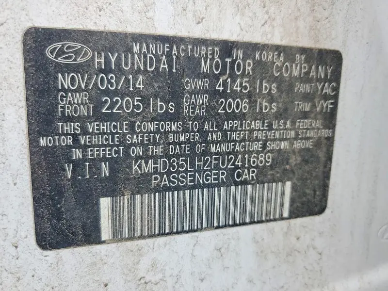 2015 HYUNDAI ELANTRA GT BASE  