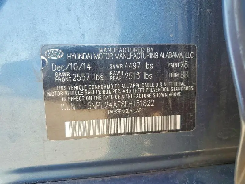 2015 HYUNDAI SONATA SE  