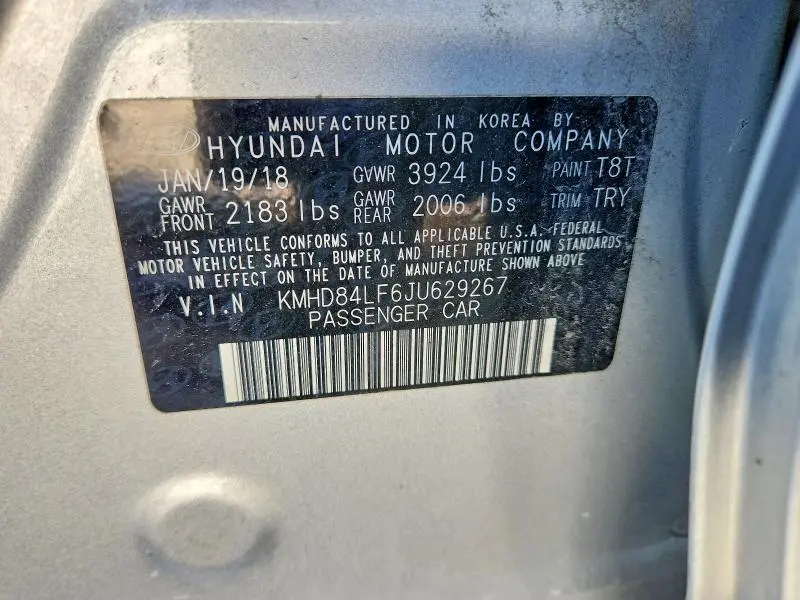 2018 HYUNDAI ELANTRA SEL  