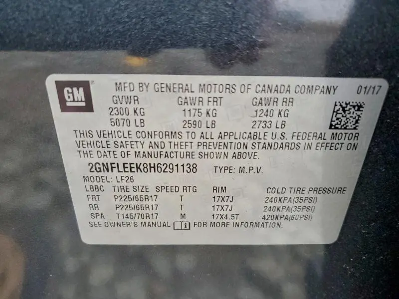 2017 CHEVROLET EQUINOX LS  