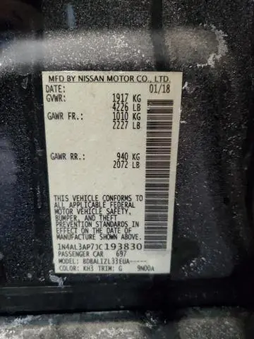 2018 NISSAN ALTIMA 2.5  