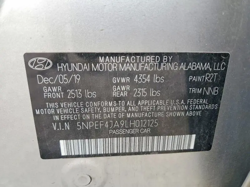 2020 HYUNDAI SONATA SEL  