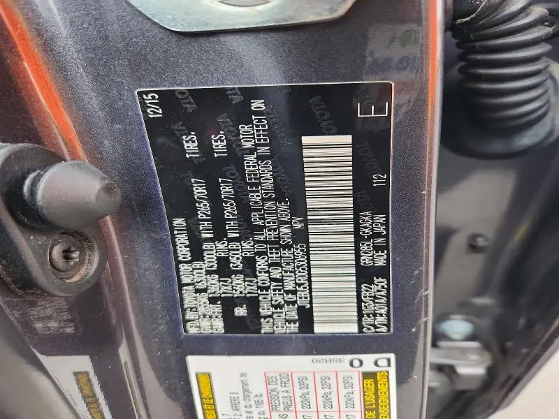 2016 TOYOTA 4RUNNER SR5  