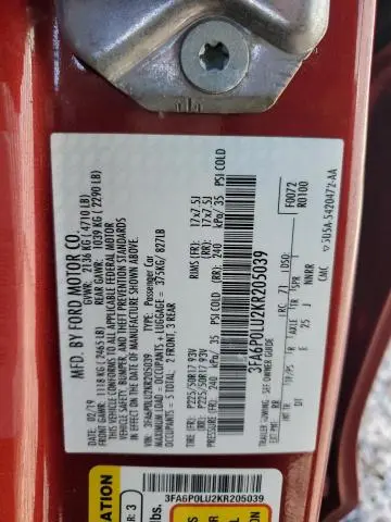 2019 FORD FUSION SE