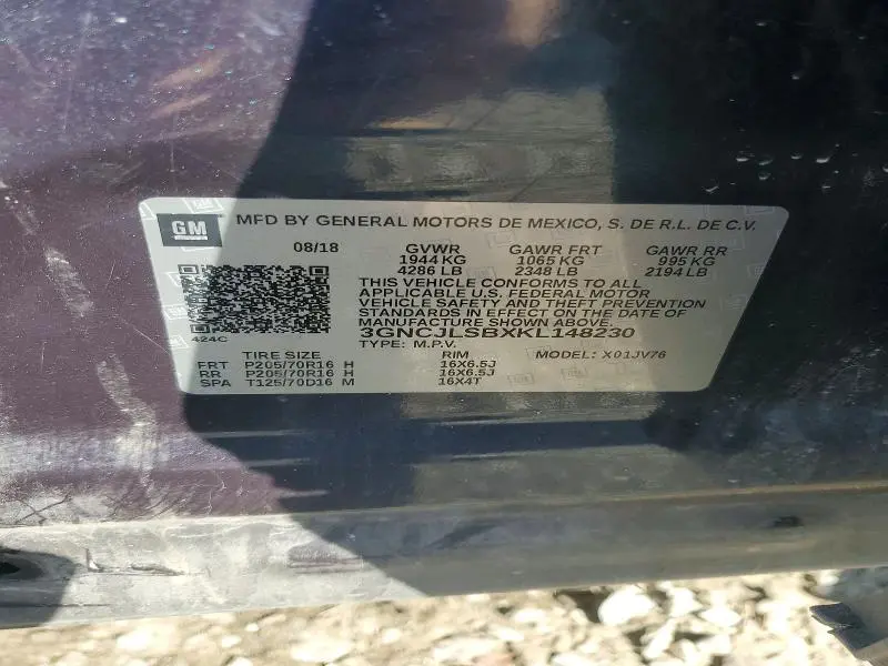 2019 CHEVROLET TRAX 1LT  