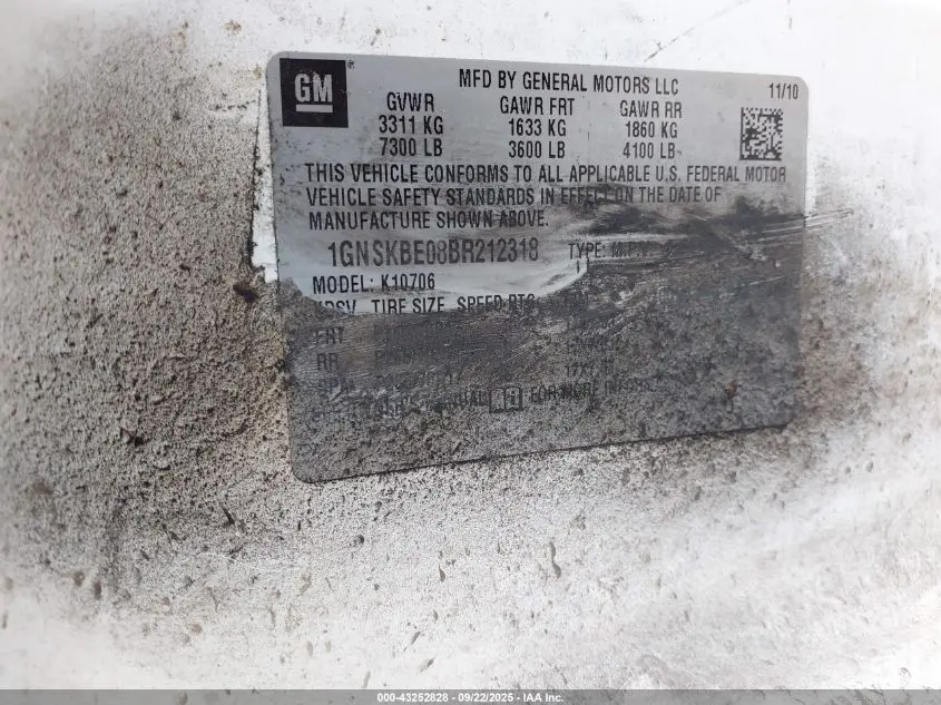 2011 CHEVROLET TAHOE LT