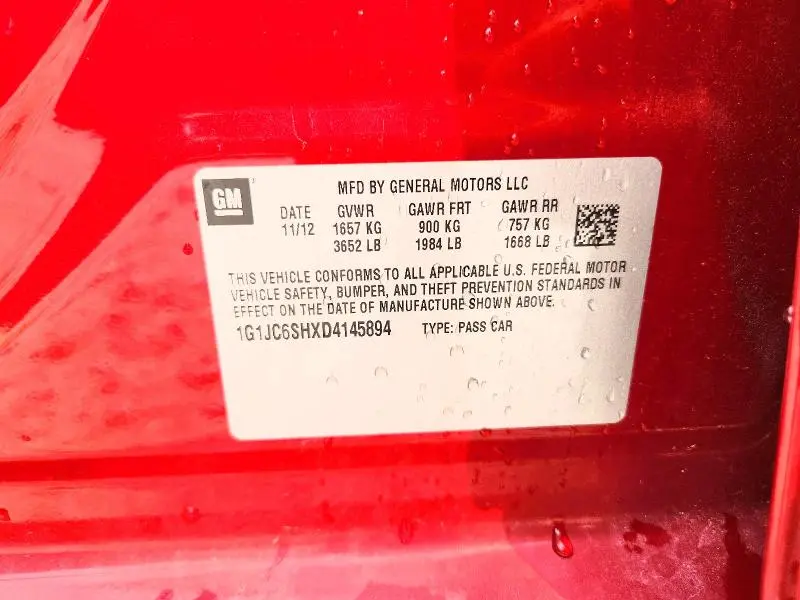2013 CHEVROLET SONIC LT  