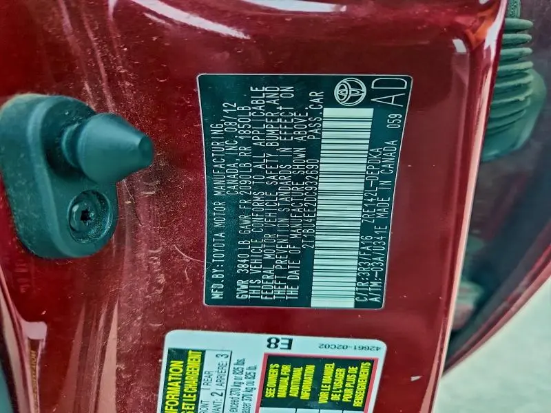 2013 TOYOTA COROLLA BASE  