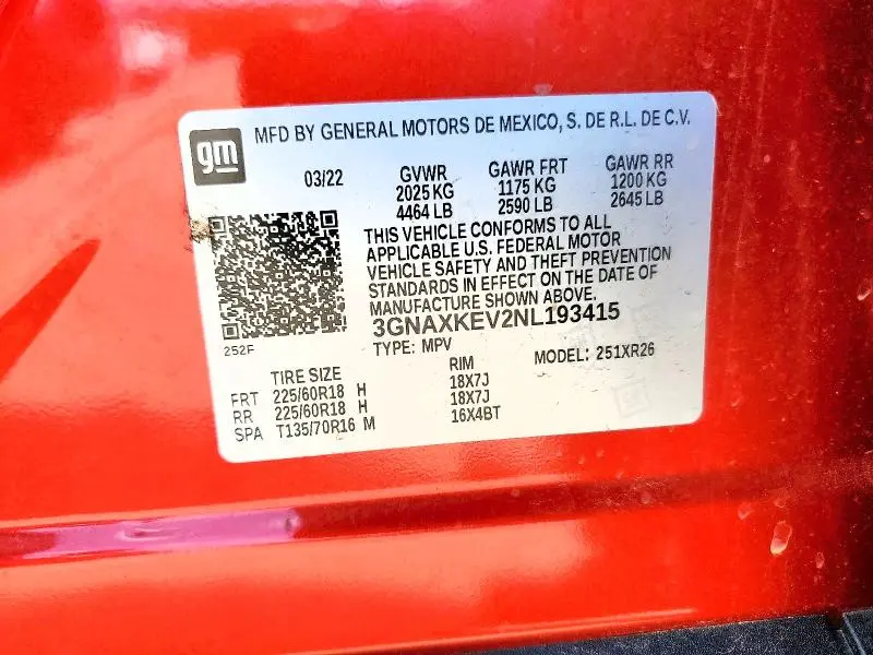 2022 CHEVROLET EQUINOX LT  