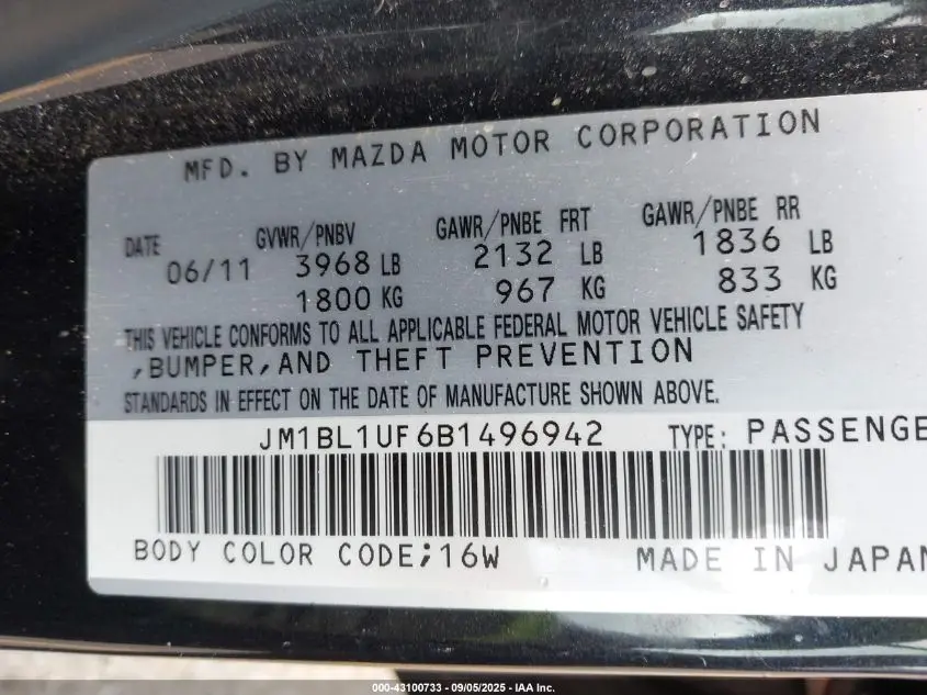 2011 MAZDA MAZDA3 I SPORT