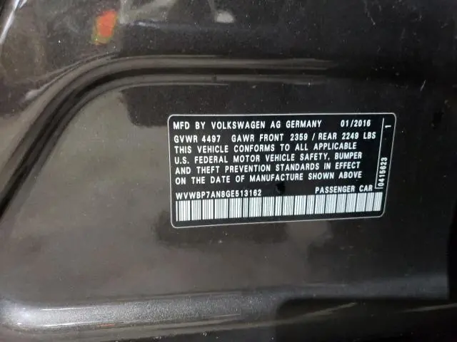 2016 VOLKSWAGEN CC BASE  