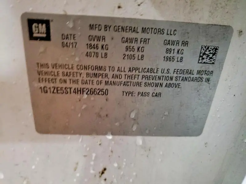 2017 CHEVROLET MALIBU LT  