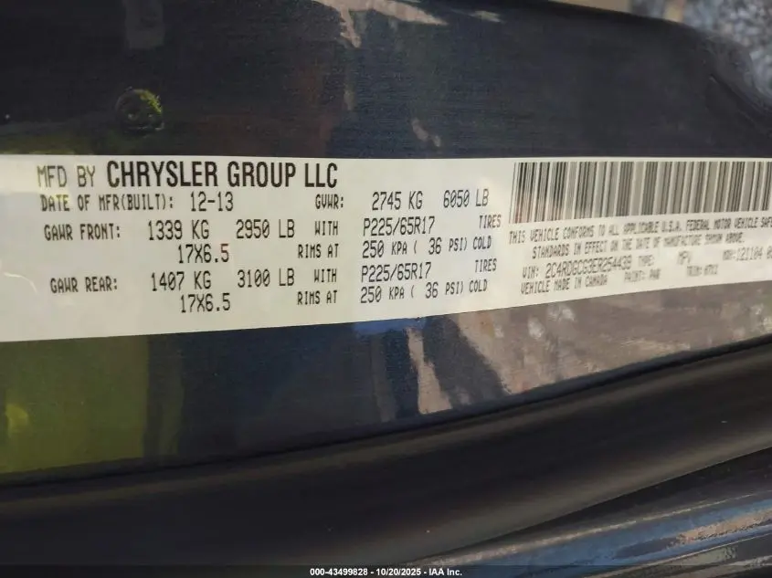 2014 DODGE GRAND CARAVAN SXT