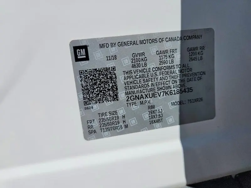 2019 CHEVROLET EQUINOX LT  
