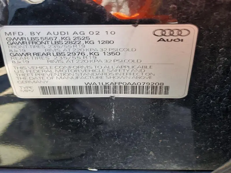 2010 AUDI Q5 PREMIUM PLUS  