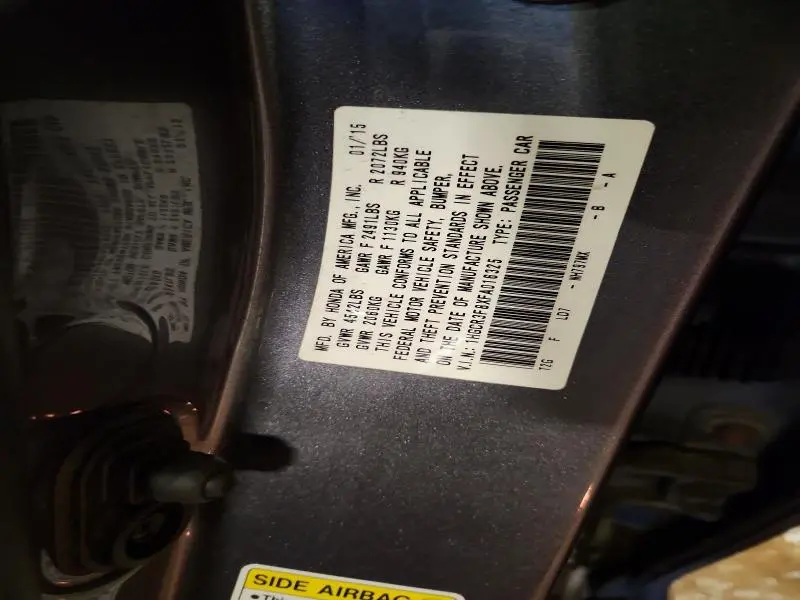 2015 HONDA ACCORD EXL  