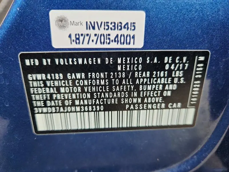 2017 VOLKSWAGEN JETTA SE  