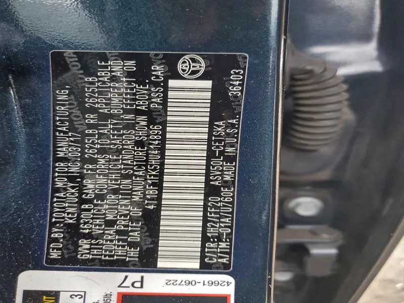 2017 TOYOTA CAMRY LE  